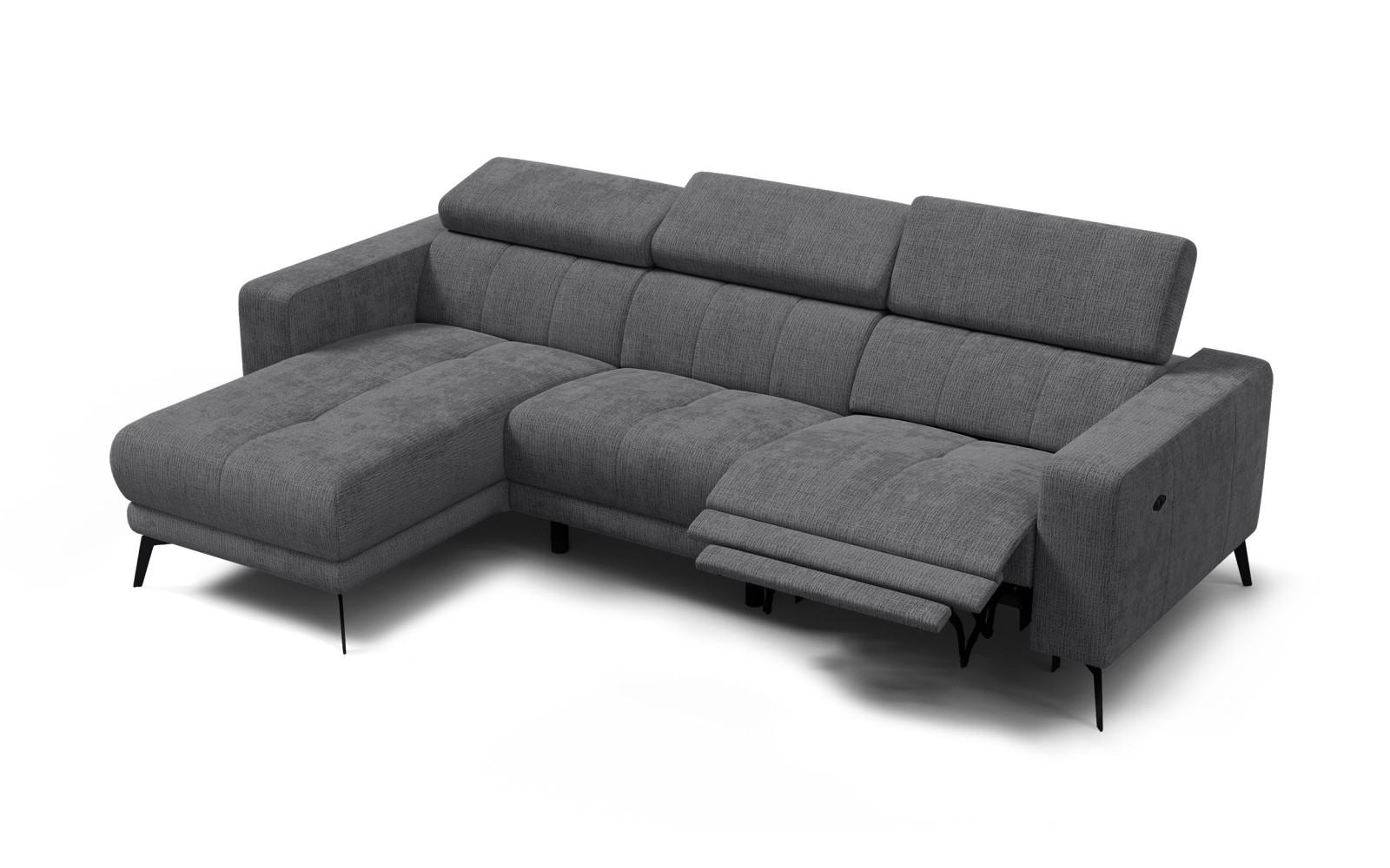 Ecksofa 4-Sitzer MORELLO, dunkelgrau, 1 x Relax Zero Gravity