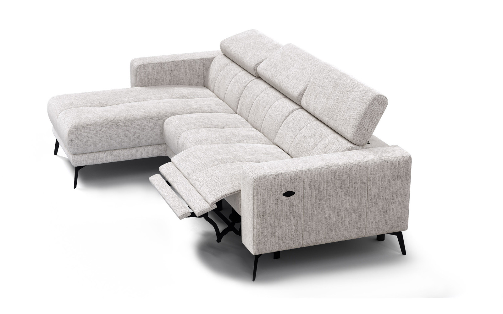 Ecksofa 4-Sitzer MORELLO, creme, 1 x Relax Zero Gravity