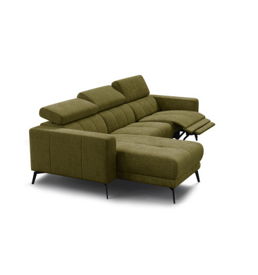 Ecksofa 4-Sitzer MORELLO, olive, 1 x Relax Zero Gravity