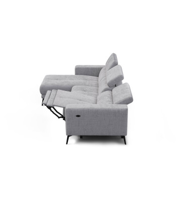 Ecksofa 4-Sitzer MORELLO, hellgrau, 1 x Relax Zero Gravity