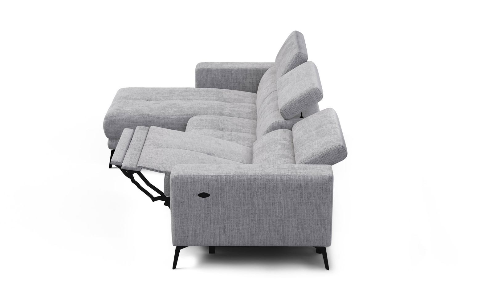 Ecksofa 4-Sitzer MORELLO, hellgrau, 1 x Relax Zero Gravity