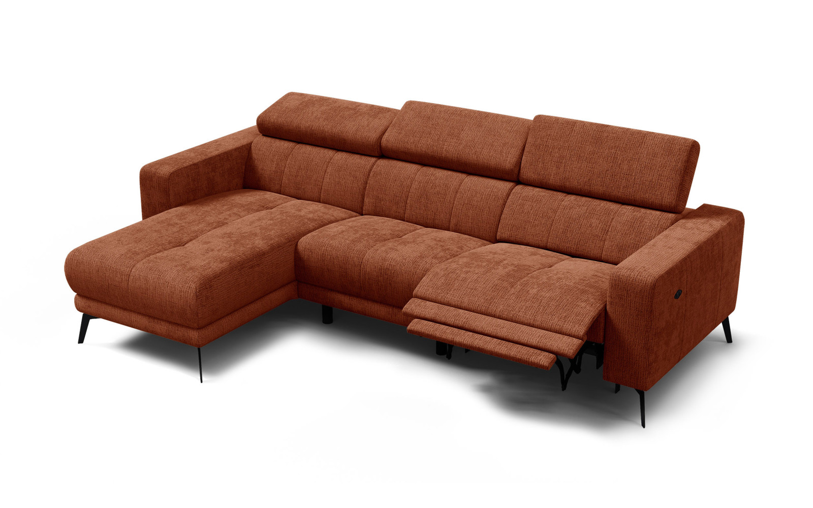 Ecksofa 4-Sitzer MORELLO, rostrot, 1 x Relax Zero Gravity