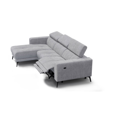 Ecksofa 4-Sitzer MORELLO, hellgrau, 1 x Relax Zero Gravity