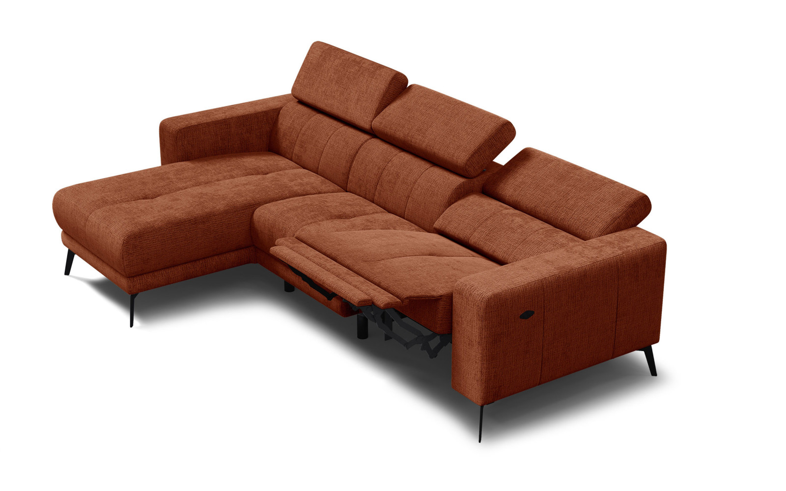 Ecksofa 4-Sitzer MORELLO, rostrot, 1 x Relax Zero Gravity