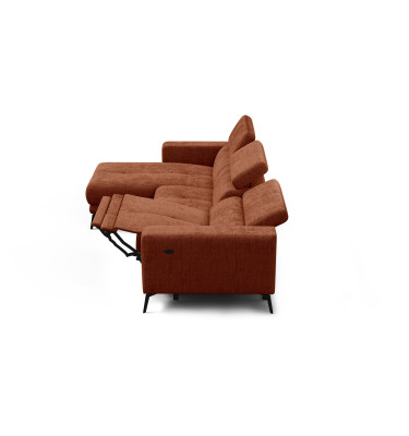 Ecksofa 4-Sitzer MORELLO, rostrot, 1 x Relax Zero Gravity