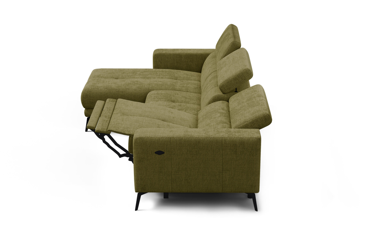 Ecksofa 4-Sitzer MORELLO, olive, 1 x Relax Zero Gravity
