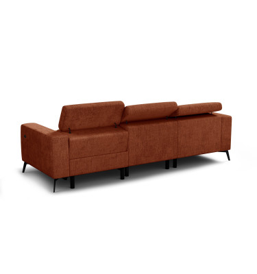 Ecksofa 4-Sitzer MORELLO, rostrot, 1 x Relax Zero Gravity