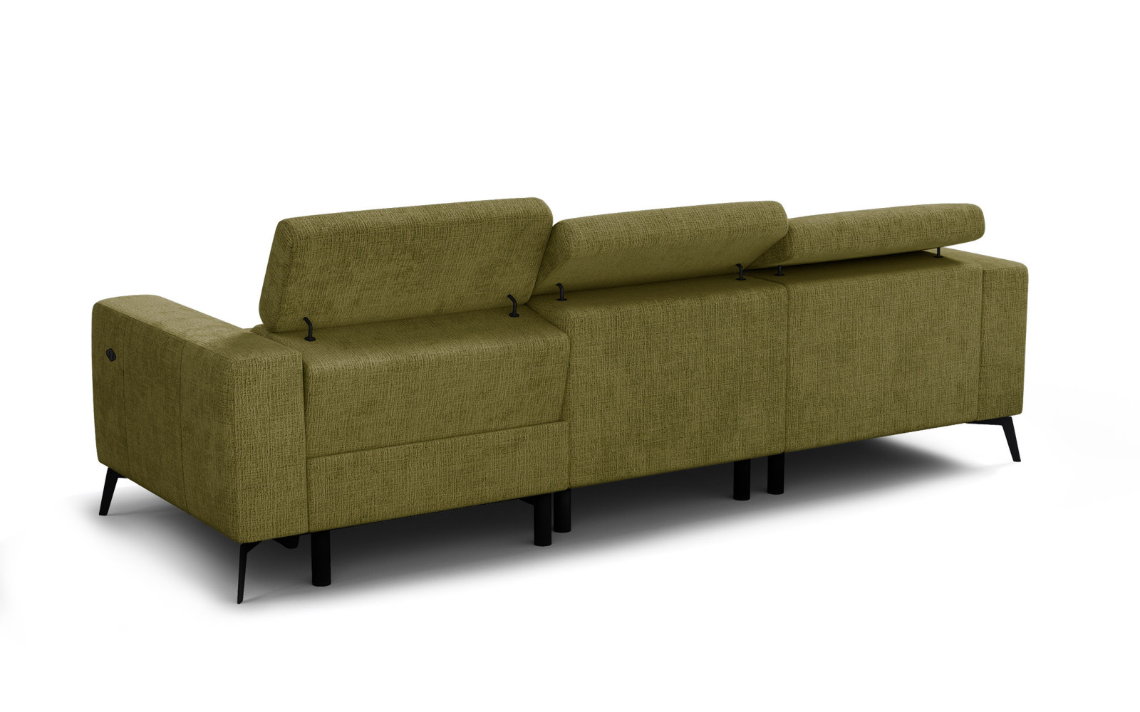 Ecksofa 4-Sitzer MORELLO, olive, 1 x Relax Zero Gravity