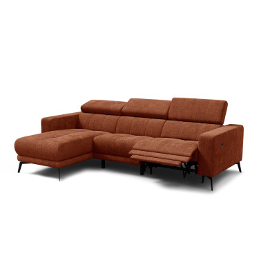 Ecksofa 4-Sitzer MORELLO, rostrot, 1 x Relax Zero Gravity