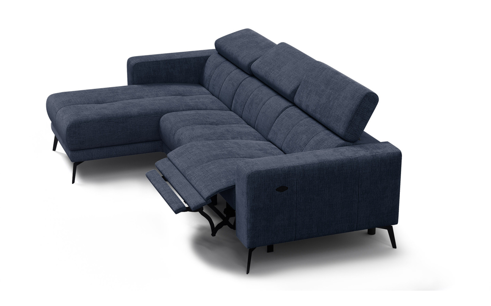 Ecksofa 4-Sitzer MORELLO, marineblau, 1 x Relax Zero Gravity