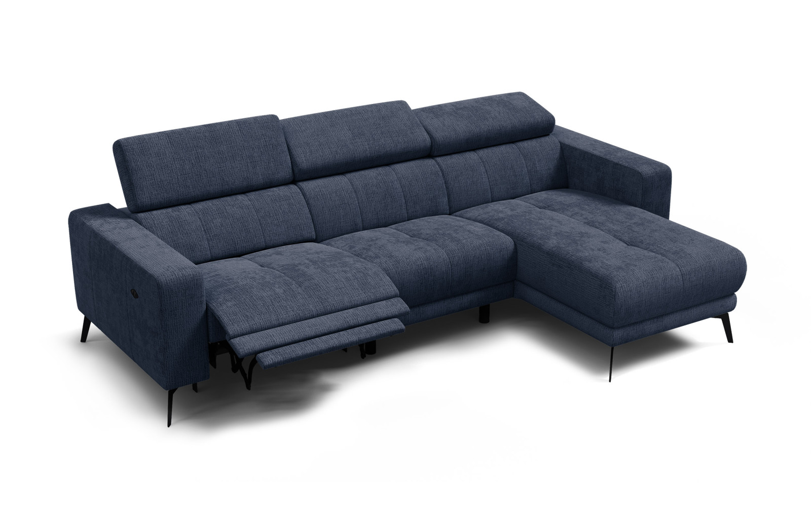 Ecksofa 4-Sitzer MORELLO, marineblau, 1 x Relax Zero Gravity