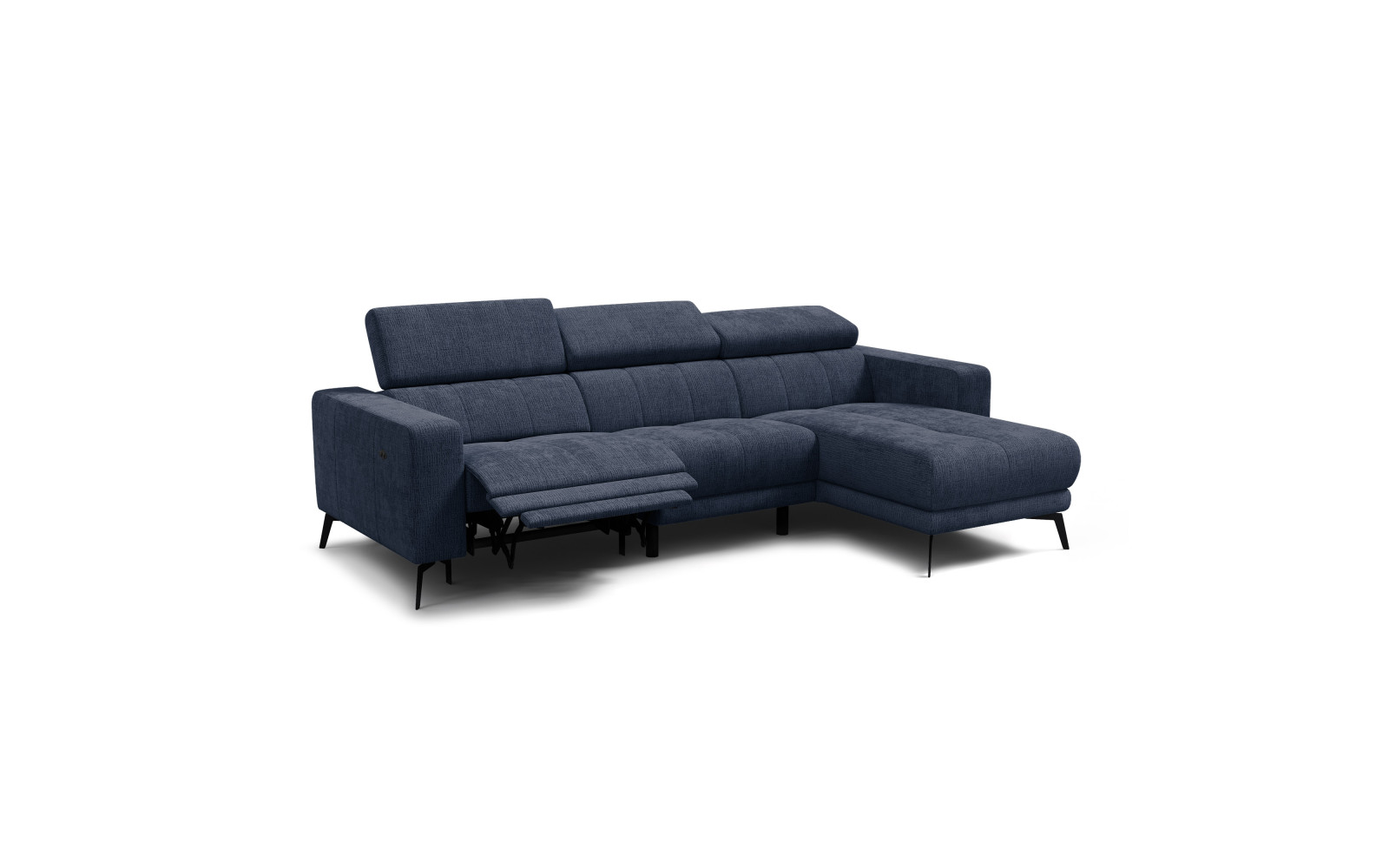 Ecksofa 4-Sitzer MORELLO, marineblau, 1 x Relax Zero Gravity