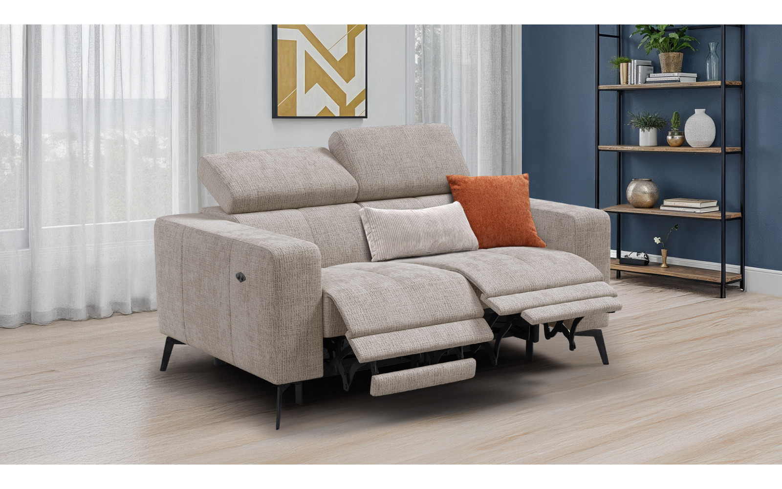 Relaxsofa 2-Sitzer MORELLO, beige, 2 x Relax Zero Gravity