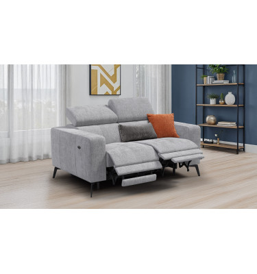 Relaxsofa 2-Sitzer MORELLO, hellgrau, 2 x Relax Zero Gravity