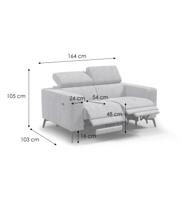 Relaxsofa 2-Sitzer MORELLO, beige, 2 x Relax Zero Gravity