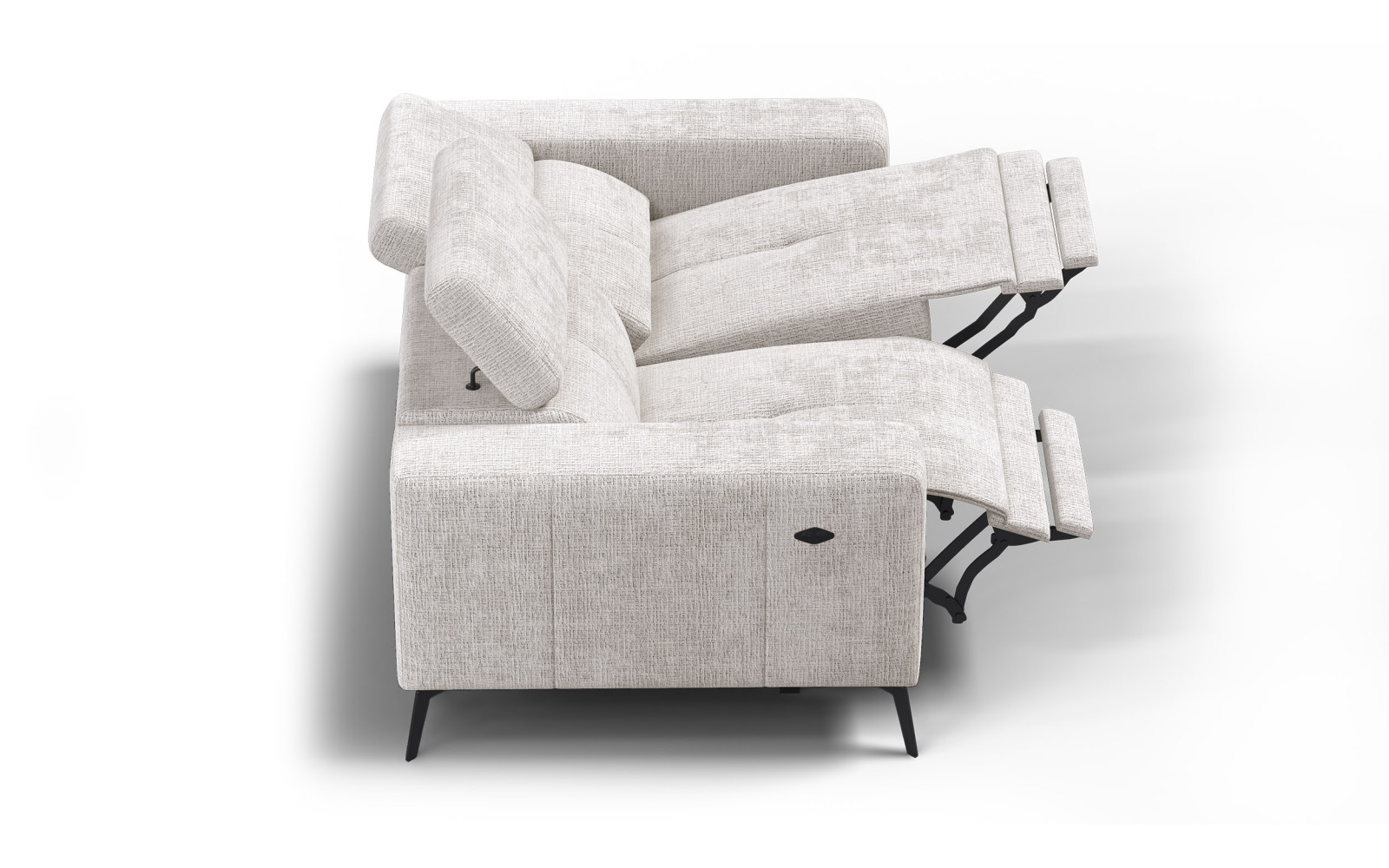 Relaxsofa 2-Sitzer MORELLO, creme, 2 x Relax Zero Gravity