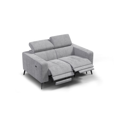 Relaxsofa 2-Sitzer MORELLO, hellgrau, 2 x Relax Zero Gravity