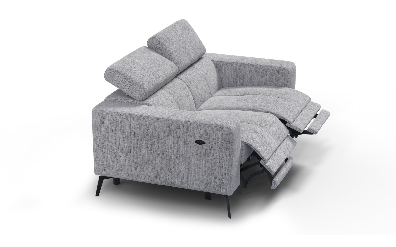 Relaxsofa 2-Sitzer MORELLO, hellgrau, 2 x Relax Zero Gravity