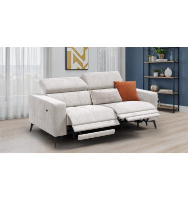 Relaxsofa 3-Sitzer MORELLO, creme, 2 x Relax Zero Gravity