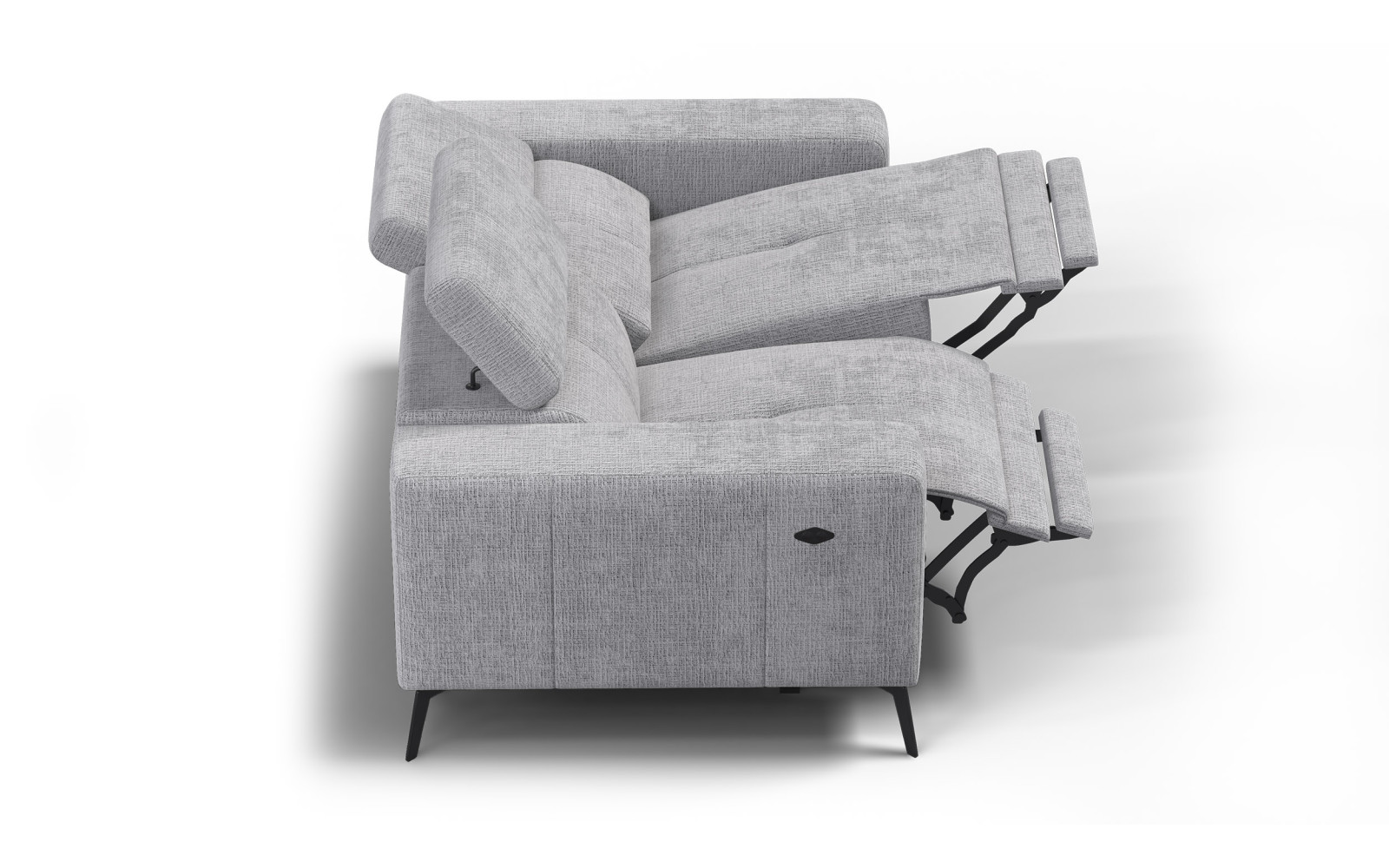 Relaxsofa 2-Sitzer MORELLO, hellgrau, 2 x Relax Zero Gravity