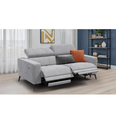 Relaxsofa 3-Sitzer MORELLO, hellgrau, 2 x Relax Zero Gravity
