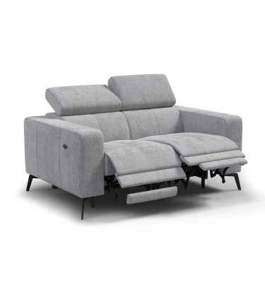 Relaxsofa 2-Sitzer MORELLO, hellgrau, 2 x Relax Zero Gravity