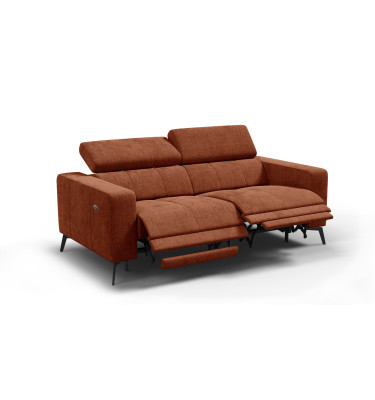 Relaxsofa 3-Sitzer MORELLO, rostrot, 2 x Relax Zero Gravity