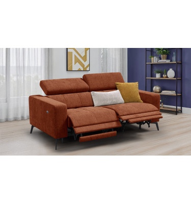 Relaxsofa 3-Sitzer MORELLO, rostrot, 2 x Relax Zero Gravity