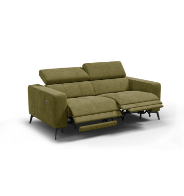 Relaxsofa 3-Sitzer MORELLO, olive, 2 x Relax Zero Gravity