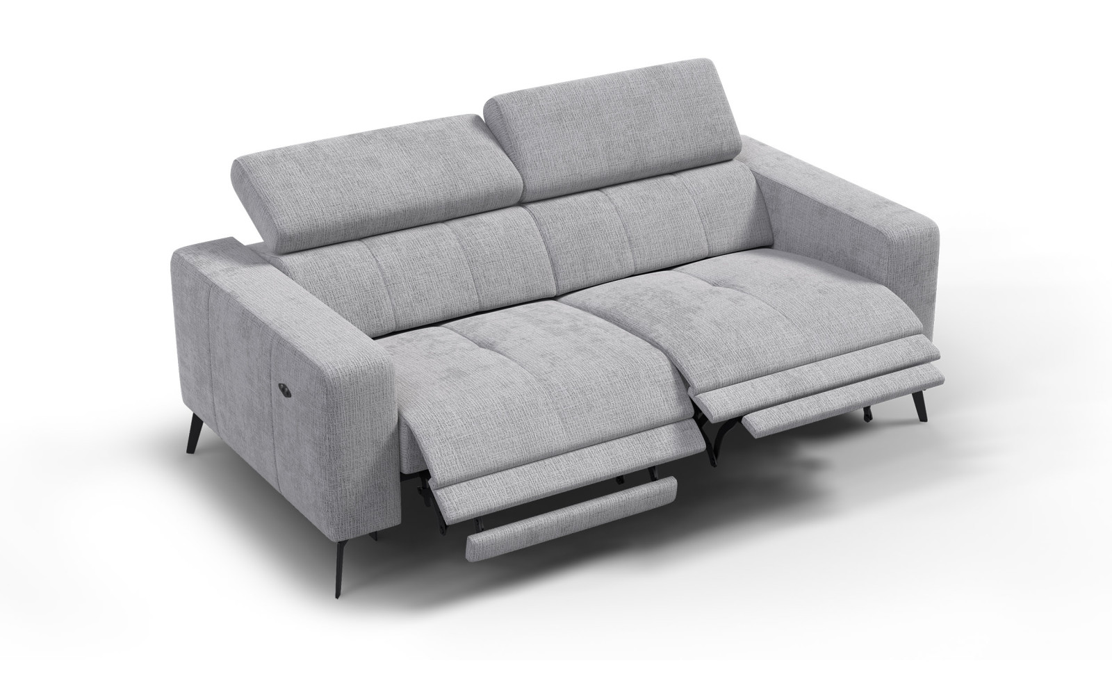 Relaxsofa 3-Sitzer MORELLO, hellgrau, 2 x Relax Zero Gravity