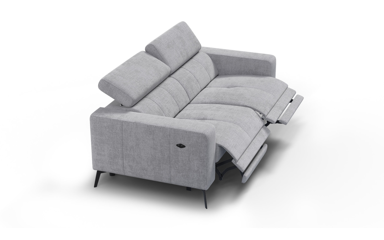 Relaxsofa 3-Sitzer MORELLO, hellgrau, 2 x Relax Zero Gravity