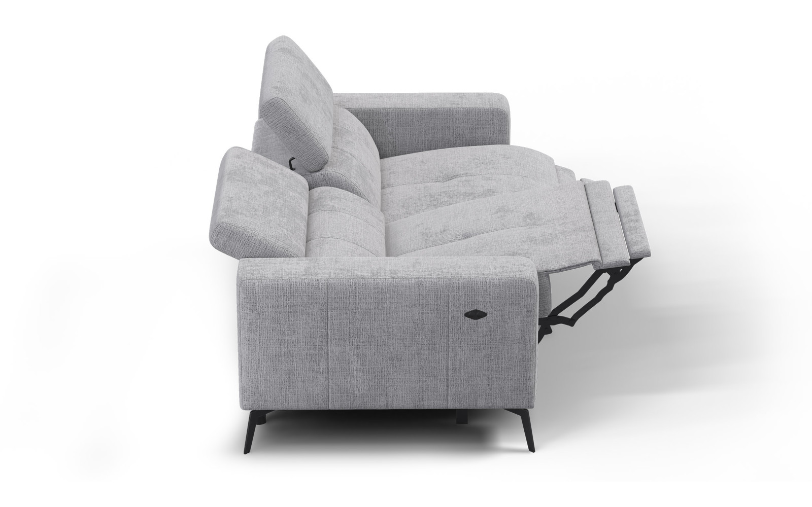 Relaxsofa 3-Sitzer MORELLO, hellgrau, 2 x Relax Zero Gravity