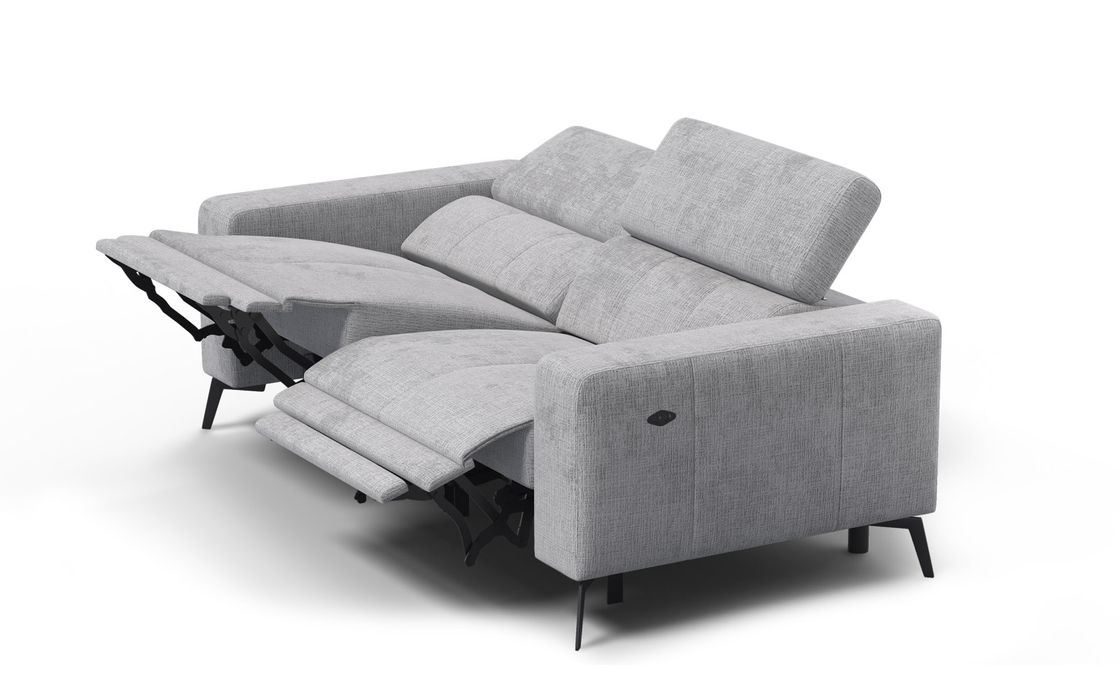Relaxsofa 3-Sitzer MORELLO, hellgrau, 2 x Relax Zero Gravity