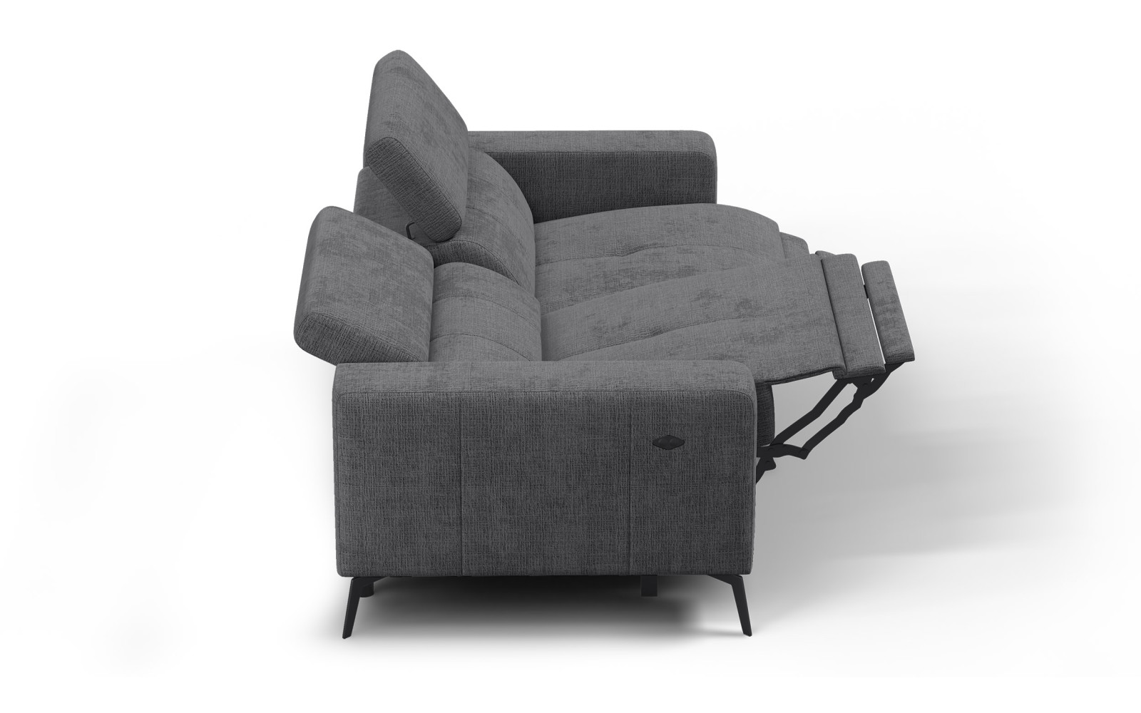 Relaxsofa 3-Sitzer MORELLO, dunkelgrau, 2 x Relax Zero Gravity