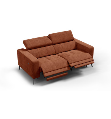 Relaxsofa 3-Sitzer MORELLO, rostrot, 2 x Relax Zero Gravity