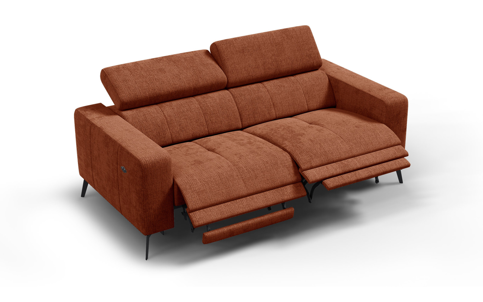 Relaxsofa 3-Sitzer MORELLO, rostrot, 2 x Relax Zero Gravity