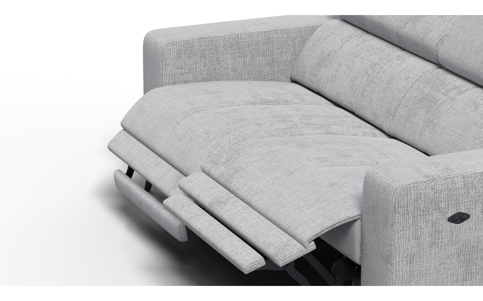 Relaxsofa 3-Sitzer MORELLO, hellgrau, 2 x Relax Zero Gravity