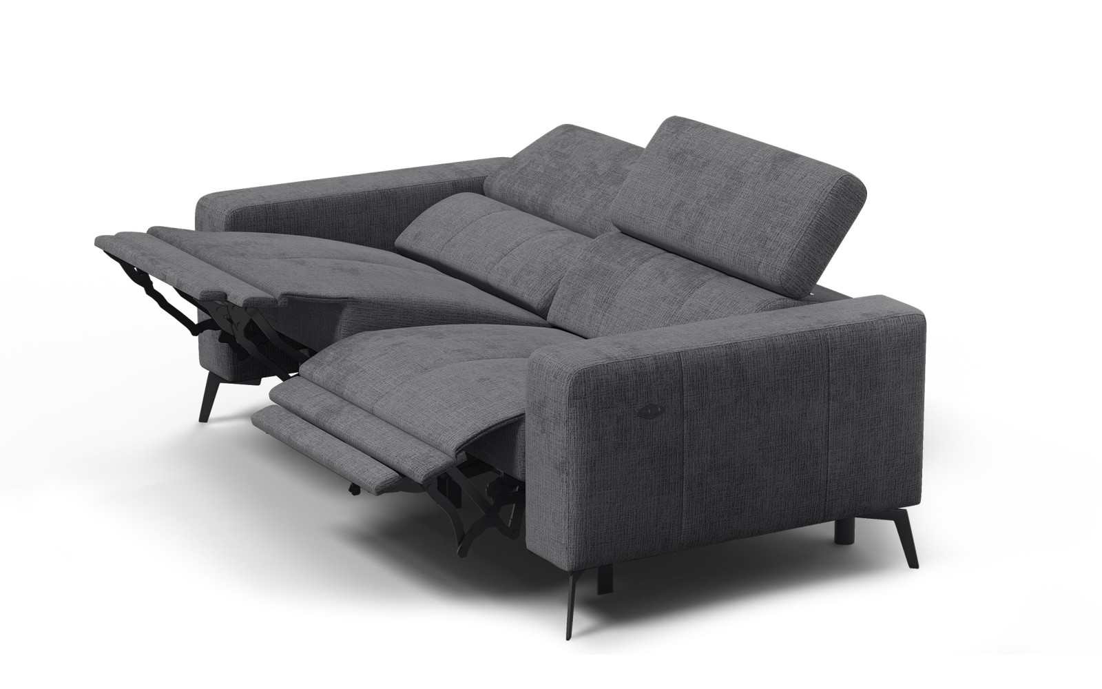 Relaxsofa 3-Sitzer MORELLO, dunkelgrau, 2 x Relax Zero Gravity