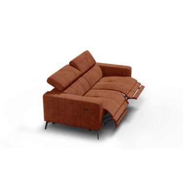 Relaxsofa 3-Sitzer MORELLO, rostrot, 2 x Relax Zero Gravity