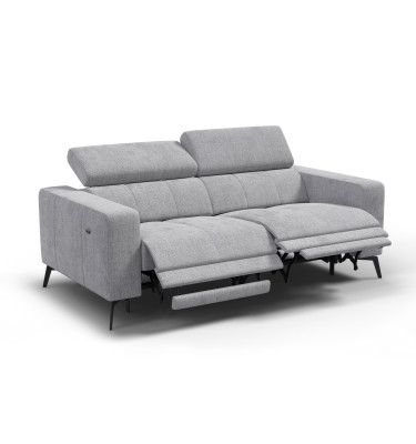 Relaxsofa 3-Sitzer MORELLO, hellgrau, 2 x Relax Zero Gravity