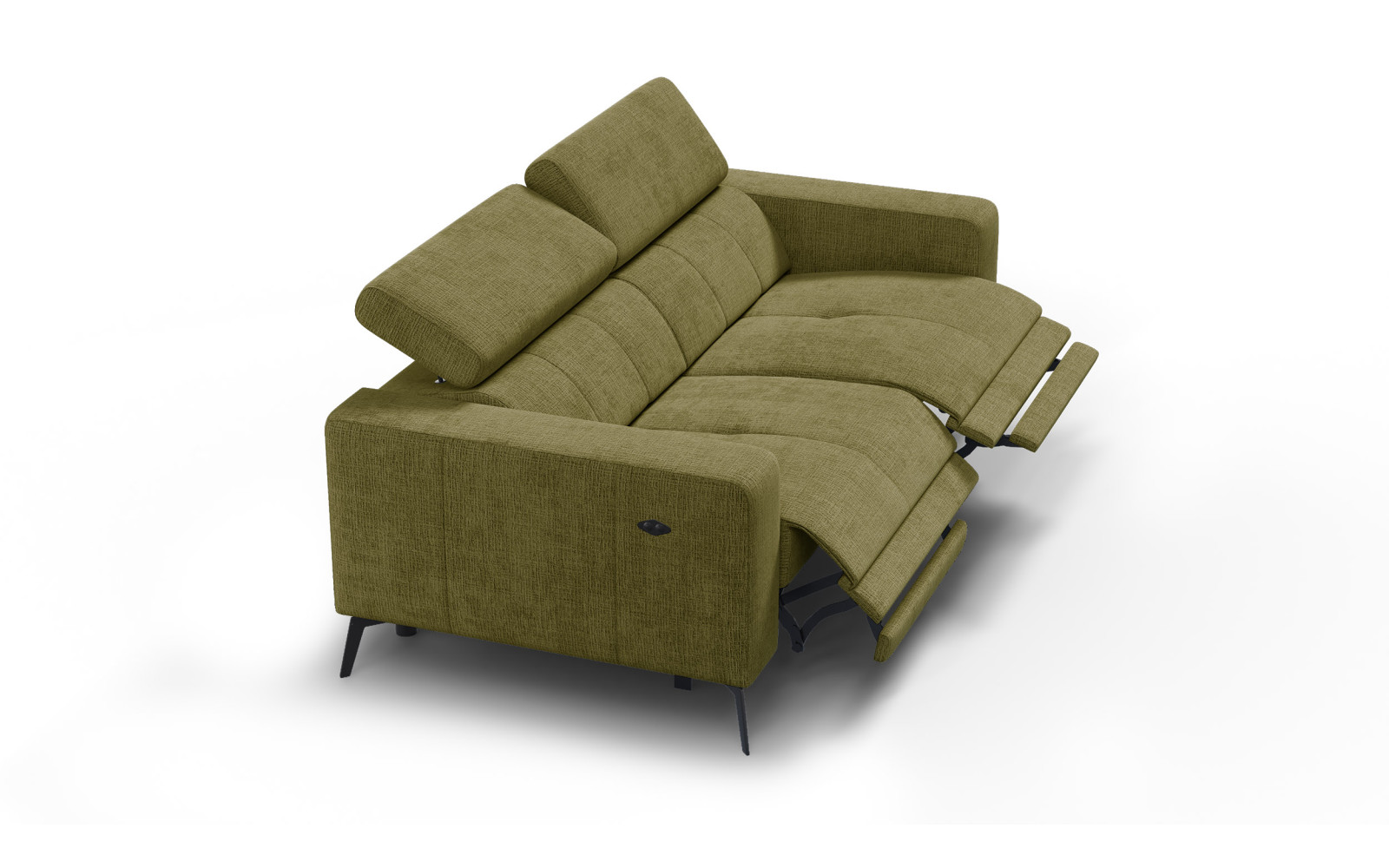 Relaxsofa 3-Sitzer MORELLO, olive, 2 x Relax Zero Gravity
