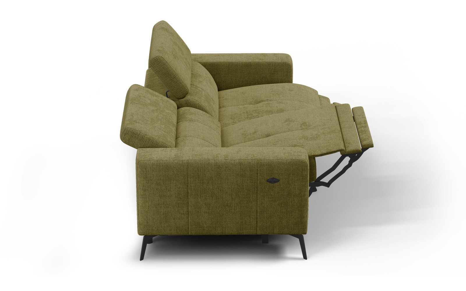 Relaxsofa 3-Sitzer MORELLO, olive, 2 x Relax Zero Gravity