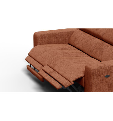 Relaxsofa 3-Sitzer MORELLO, rostrot, 2 x Relax Zero Gravity