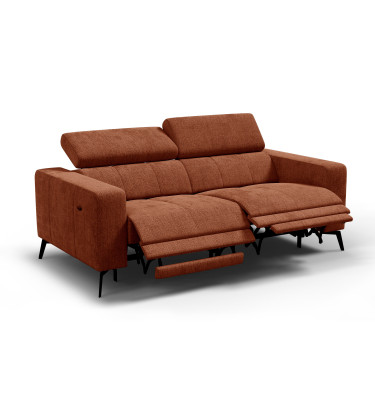 Relaxsofa 3-Sitzer MORELLO, rostrot, 2 x Relax Zero Gravity