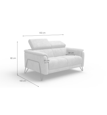 Sofa 2-Sitzer RODEN, creme