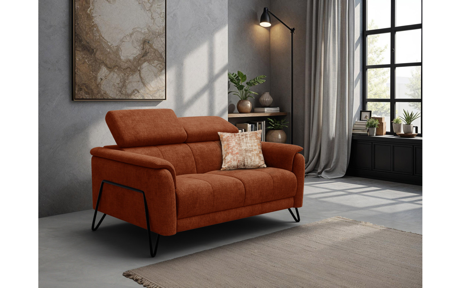 Sofa 2-Sitzer RODEN, rostrot