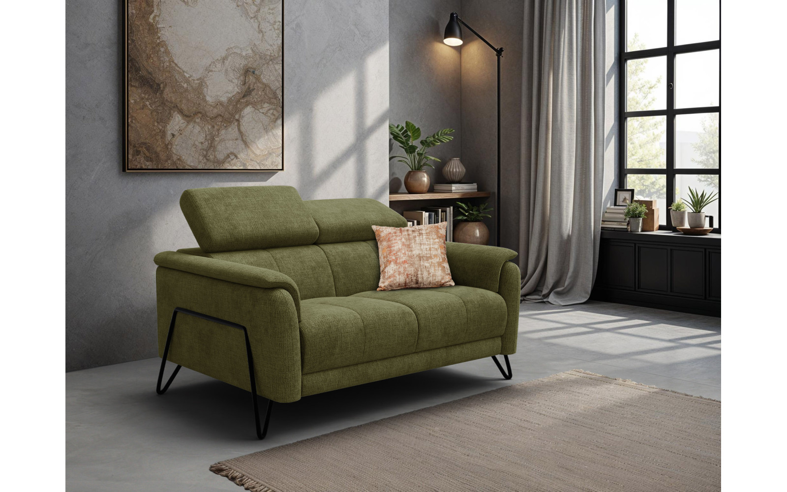 Sofa 2-Sitzer RODEN, olive