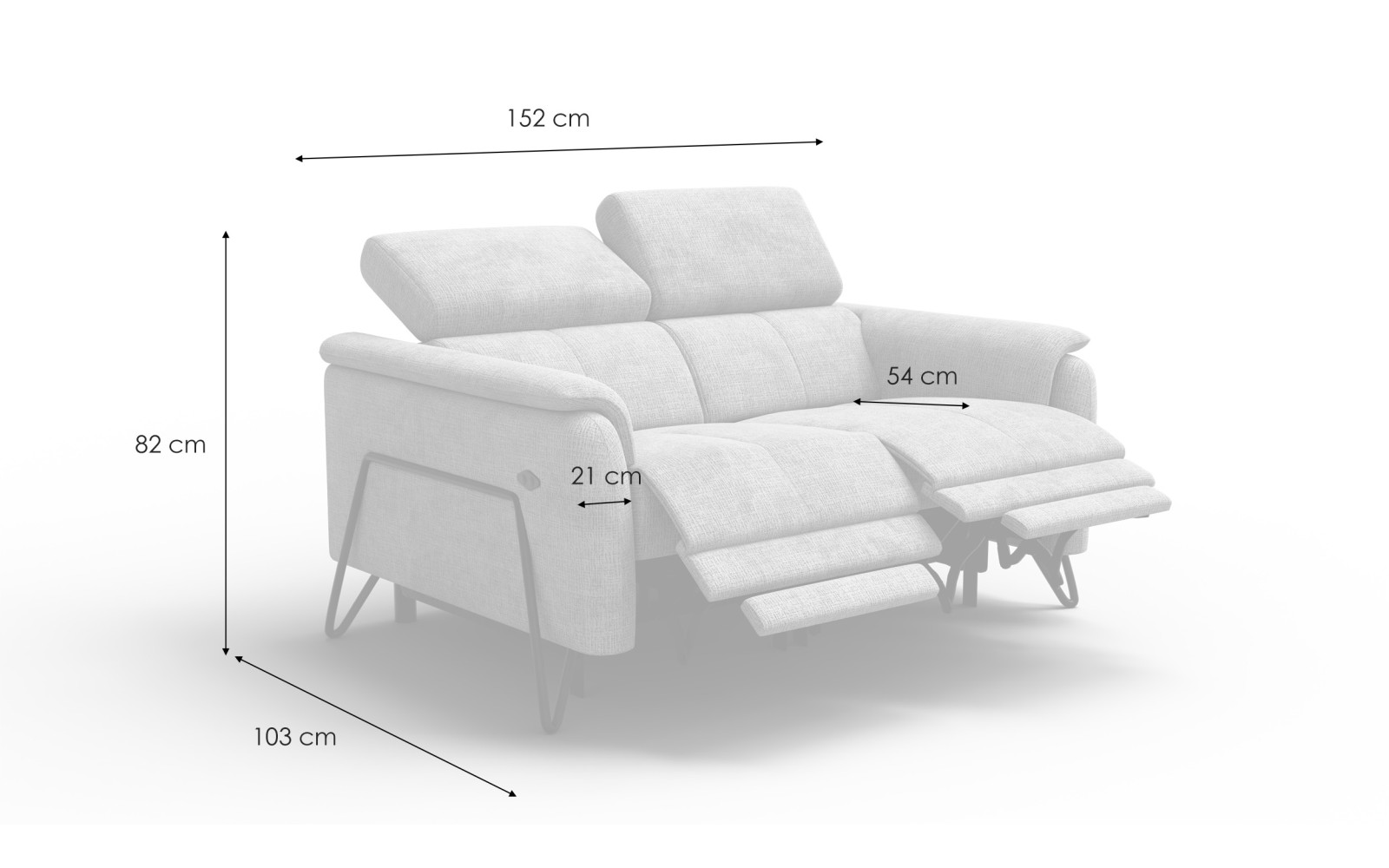 Relaxsofa 2-Sitzer RODEN, beige