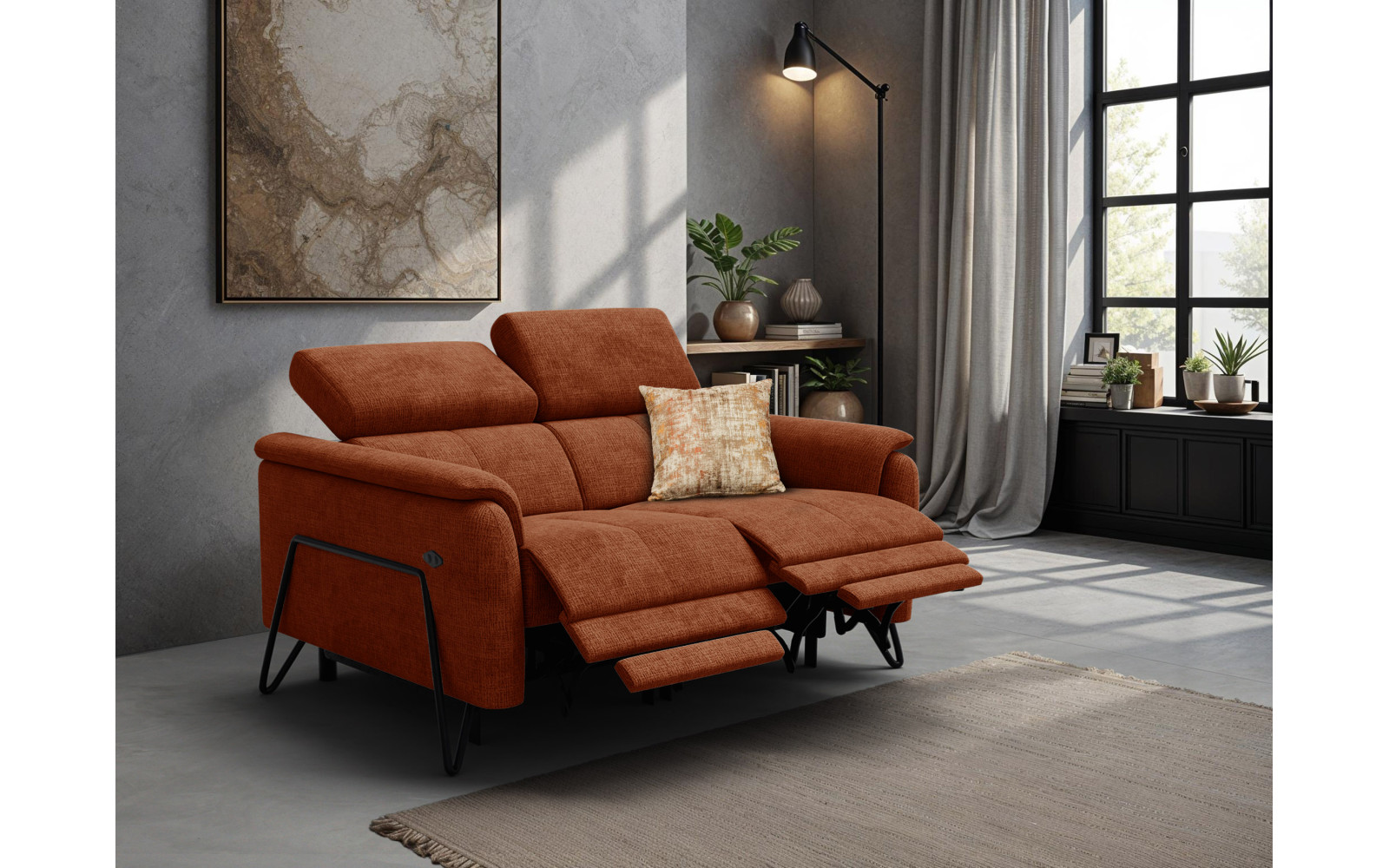 Relaxsofa 2-Sitzer RODEN, rostrot