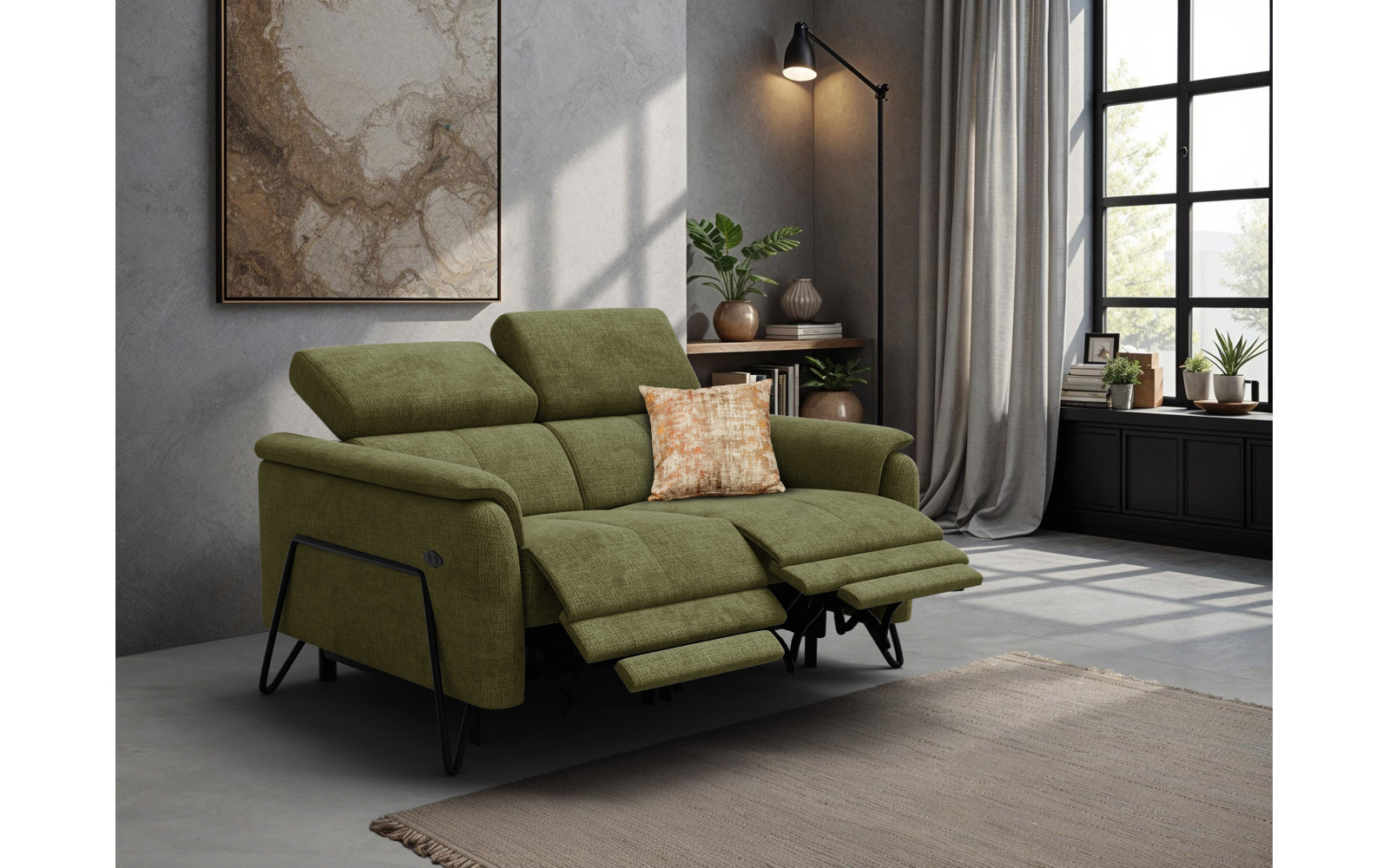 Relaxsofa 2-Sitzer RODEN, olive